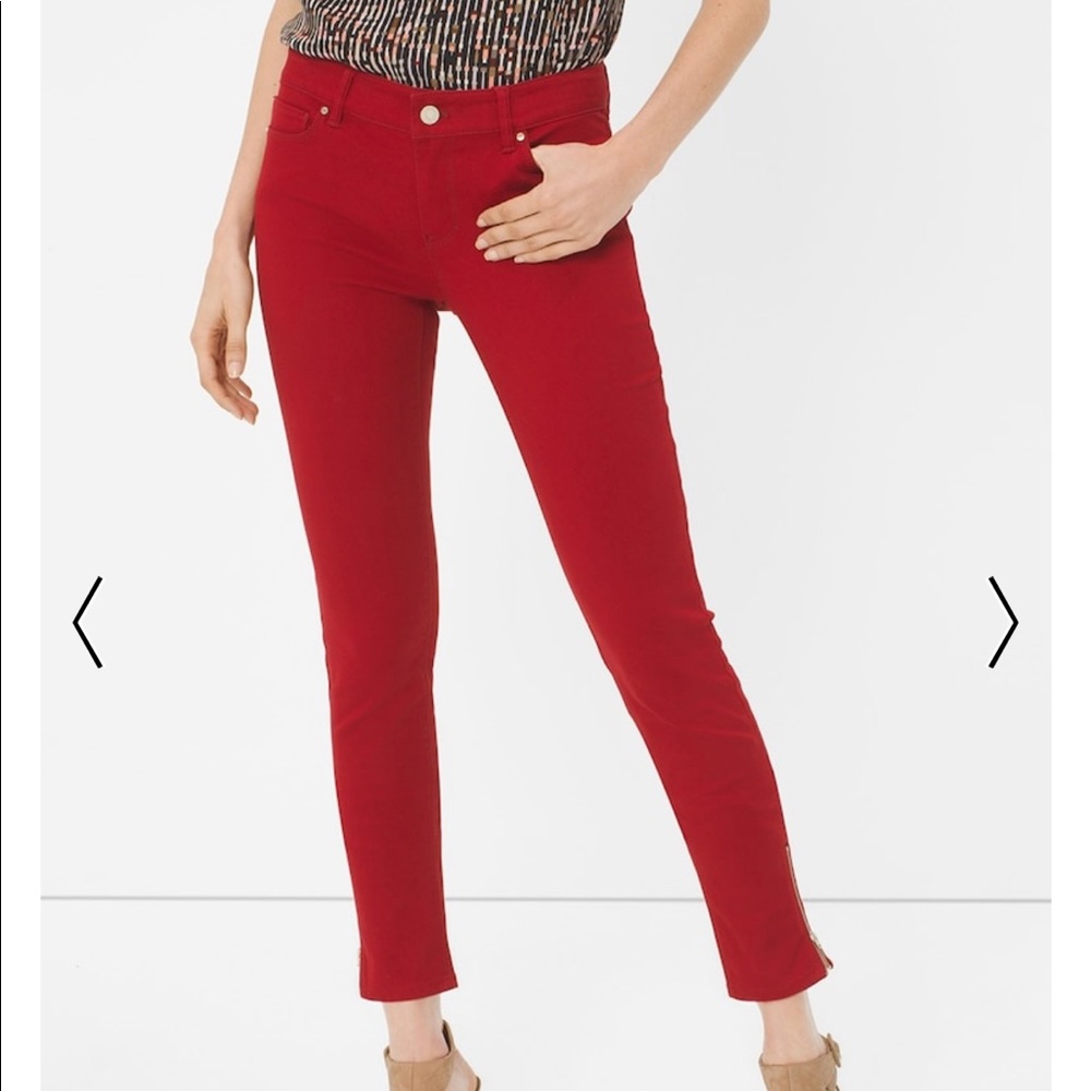 White House Black Market red Skinny Skimmer jeans!